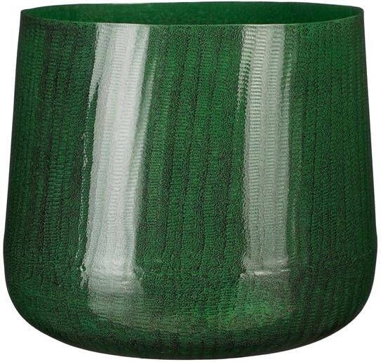 Mica Decorations Benson Bloempot H24 x Ø26 cm Metaal Donkergroen