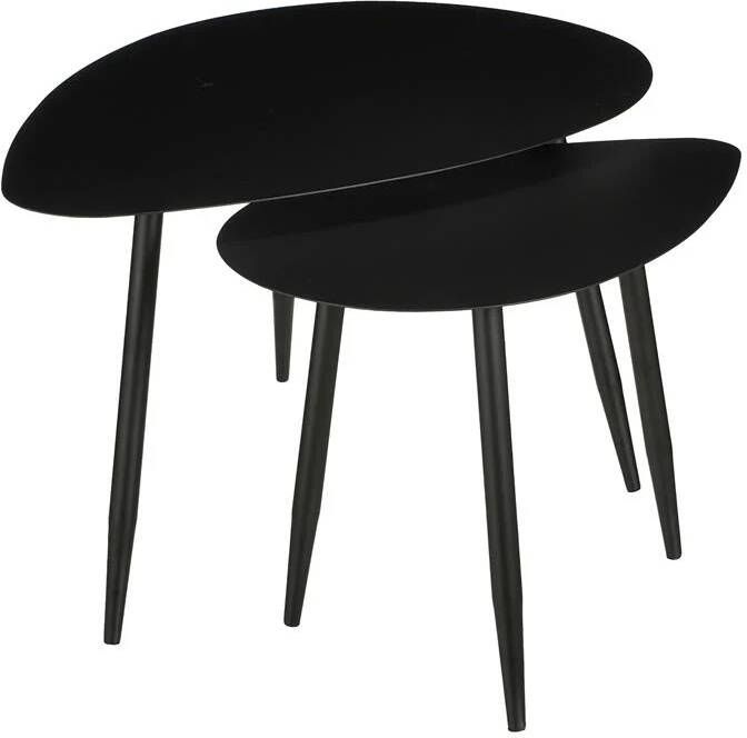 Mica Decorations Bijzettafel voor Buiten Set van 2 Metaal -Zwart