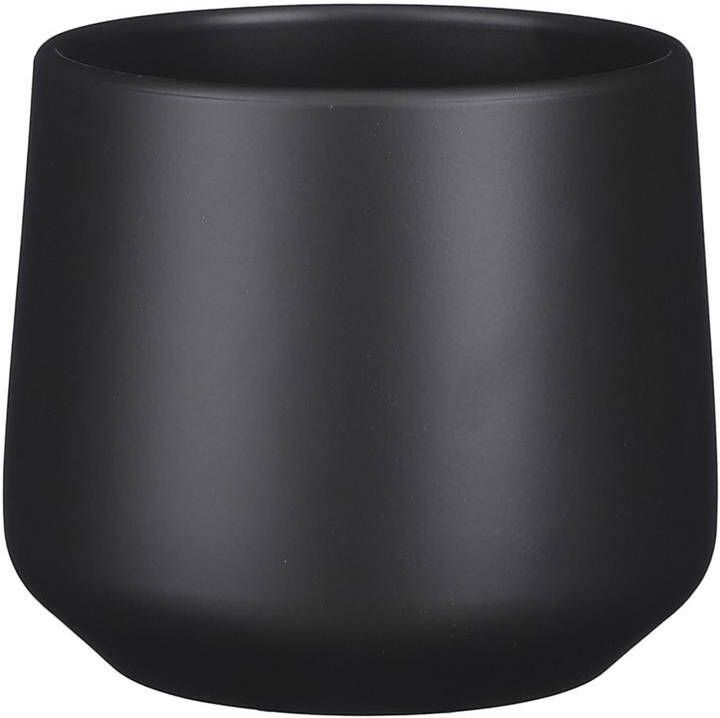 Mica Decorations Bloempot mat antraciet grijs keramiek voor kamerplant H14 x D15.5 cm plantenpotten