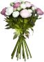 Mica Decorations Roze wit Ranunculus ranonkel kunstbloemen 35 cm decoratie Kunstbloemen - Thumbnail 1