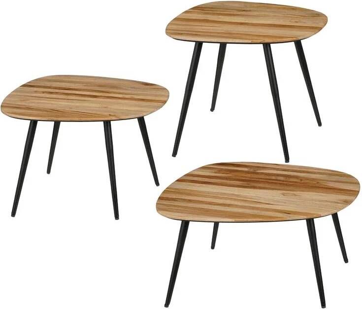 Mica Decorations Jailey Bijzettafel Set van 3 L62 x B52 x H34 cm