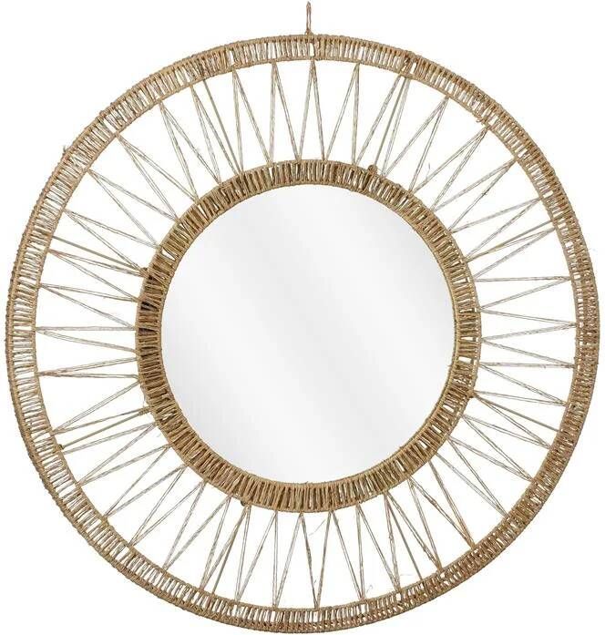 Mica Decorations Ludy Wandspiegel H5 x Ø70 cm Jute Lichtbruin