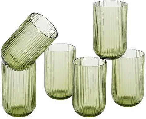 Mica Decorations Merlot Drinkglas Set van 6 400 ml Glas Lichtgroen