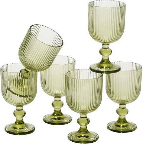 Mica Decorations Merlot Wijnglas Set van 6 250 ml Glas Lichtgroen