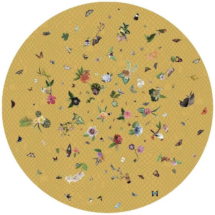 Moooi Carpets Garden of Eden Round Netting vloerkleed 250 wol geel