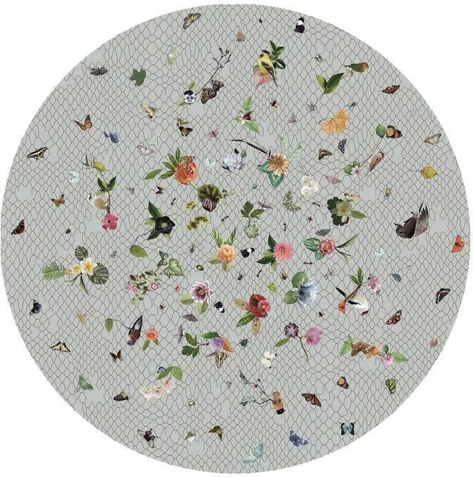 Moooi Carpets Garden of Eden Round Netting vloerkleed 250 wol grijs