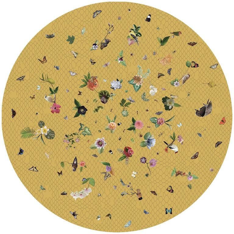 Moooi Carpets Garden of Eden Round Netting vloerkleed 350 wol geel