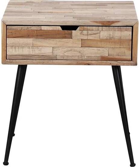 LifestyleFurn Nachtkastje Teca met 1 lade Teakhout verweerd