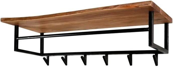 LifestyleFurn Kapstok Toni 100cm met 6 haken Massief acacia naturel