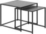 MOOS Meubelen-Online Honkytonk Bijzettafel set twee tafels zwart essen 50x50x45cm Industrieel - Thumbnail 2