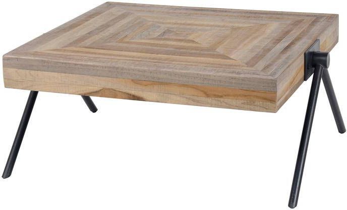 LifestyleFurn Vierkante Salontafel Teca Balance Teak 70 cm Teakhout verweerd