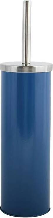 MSV Toiletborstel in houder|wc-borstel metaal marine blauw 38 cm