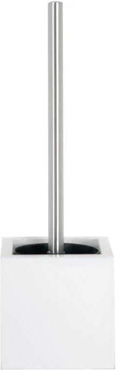 MSV Toiletborstel in MDF houder|rvs wc-borstel wit 37 cm