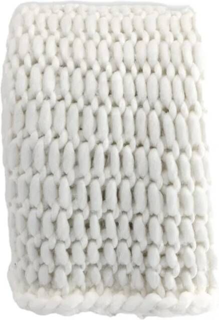 Nest Living Verena Gebreide Plaid Wit 170 x 130 cm