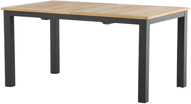 Nest outdoor Arvin Tuintafel Bruin Uitschuifbaar Vlindersysteem Teakhouten Tafelblad Aluminium 160 tot 210 x 90 cm