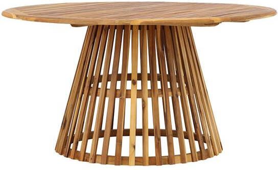Nest outdoor Tobias Tuintafel Naturel Acaciahout Rond Terras Buitentafel Houten Tafel Behandeld met Olie 6 tot 7 Personen Ø 150 cm