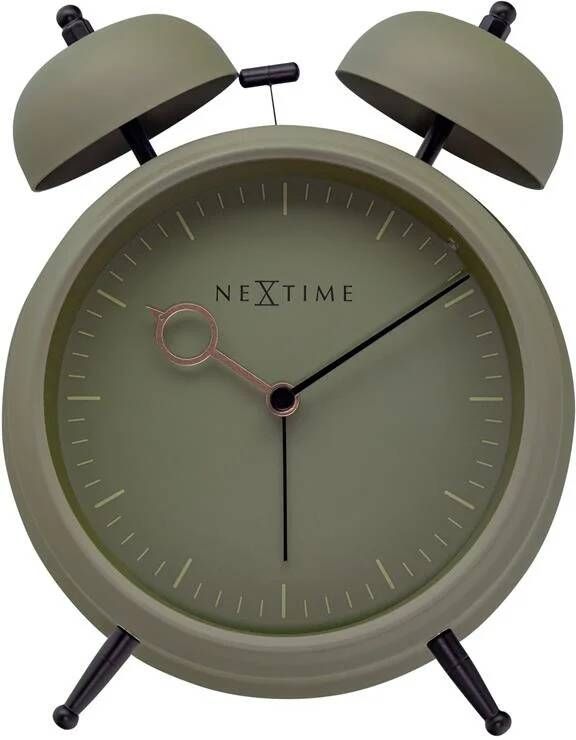 NeXtime Tafel Wekker 15x18x7cm Stil licht functie Olijf Groen