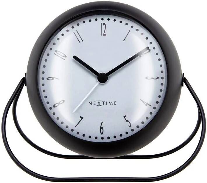 NeXtime Tafelwekker 14x12x8cm Stil Zwart Metaal