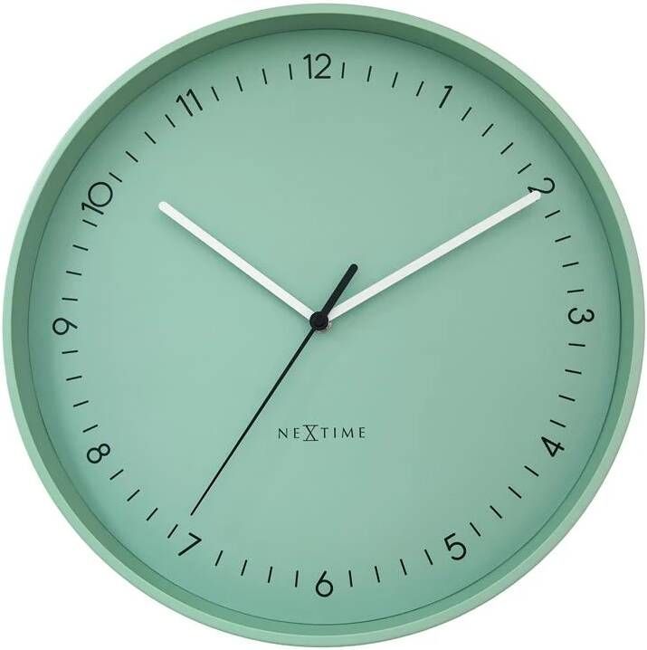 NeXtime Wandklok 40cm Stil Mintgroen Metaal 'Berlin