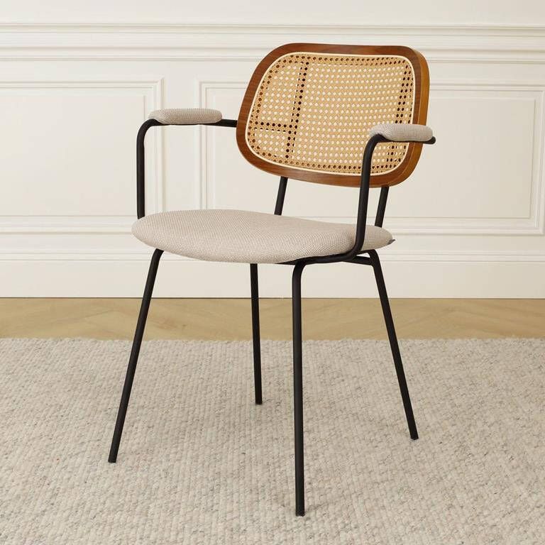 Nolon Jolie Eetkamerstoel met Rotan Rugleuning Beige