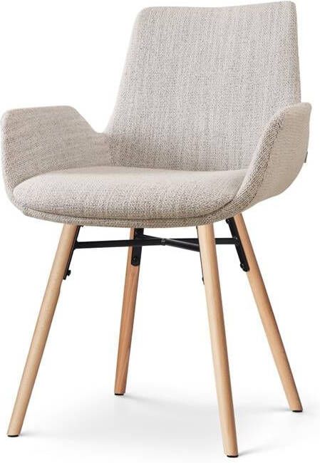 Nolon Nena-Eef Eetkamerstoel Beige Gemêleerd met Armleuning Stof