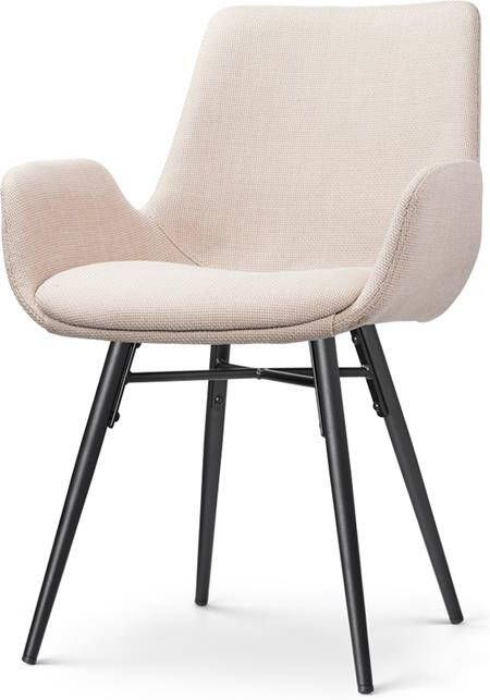 Nolon Nena-Eef Eetkamerstoel Beige Zwarte Houten Poten