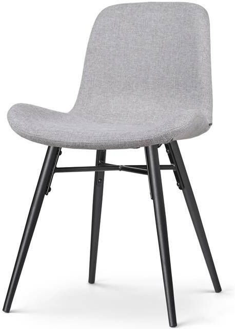 Nolon Nena-Fé Eetkamerstoel Lichtgrijs Zwarte Houten Poten