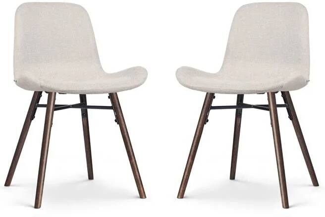 Nolon Nena-Fé Eetkamerstoelen Set van 2 Beige Walnoot