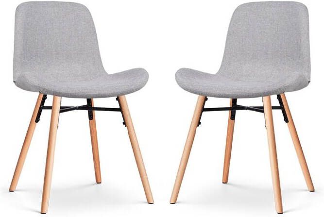 Nolon Nena-Fé Eetkamerstoelen Set van 2 Lichtgrijs Hout