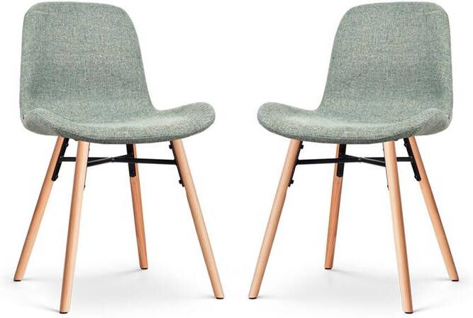Nolon Nena-Fé Eetkamerstoelen Set van 2 Zacht Groen Hout