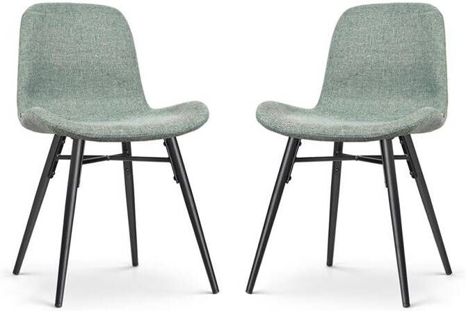 Nolon Nena-Fé Eetkamerstoelen Set van 2 Zacht Groen Walnoot