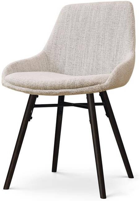 Nolon Nena-Isa Eetkamerstoel Beige Gemêleerd Zwarte Houten Poten