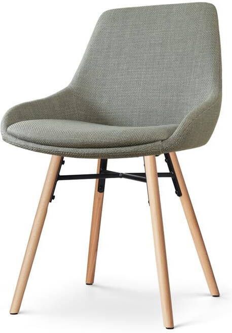 Nolon Nena-Isa Eetkamerstoel Groen Stof Houten Poten