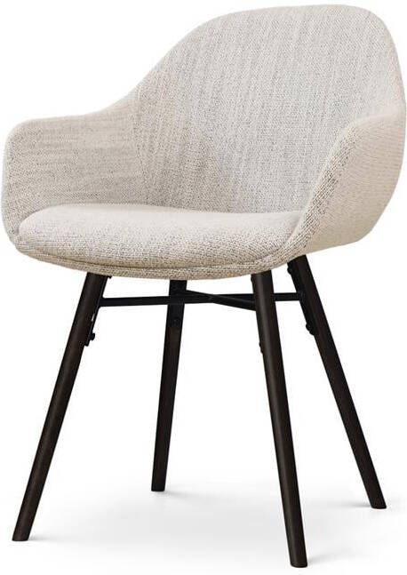 Nolon Nena-Mae Eetkamerstoel Beige Gemêleerd Zwarte Houten Poten