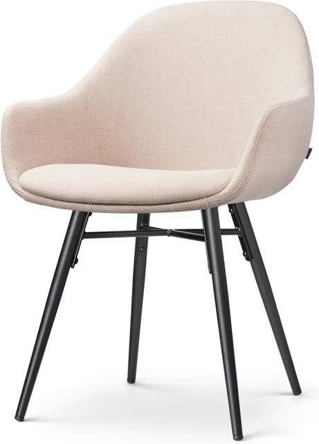 Nolon Nena-Mae Eetkamerstoel Beige Zwarte Houten Poten