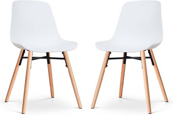 Nolon Nena-Pip Eetkamerstoelen Set van 2 Wit Houten Poten