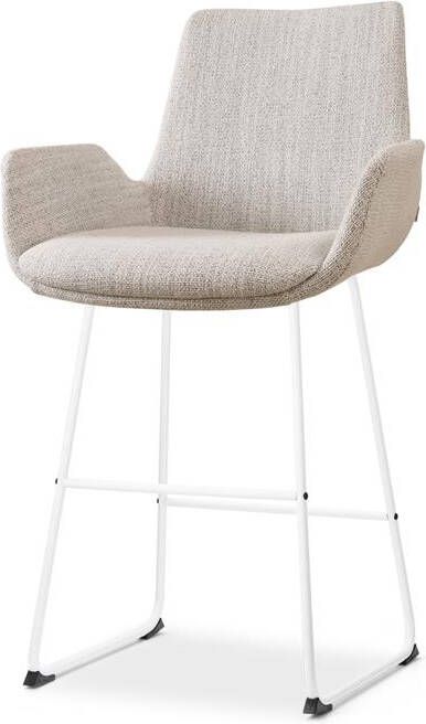 Nolon Nino-Eef Barkruk Beige Gemêleerd met Armleuning Wit 65 cm