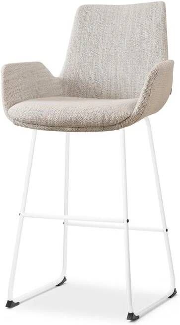 Nolon Nino-Eef Barkruk Beige Gemêleerd met Armleuning Wit 75 cm