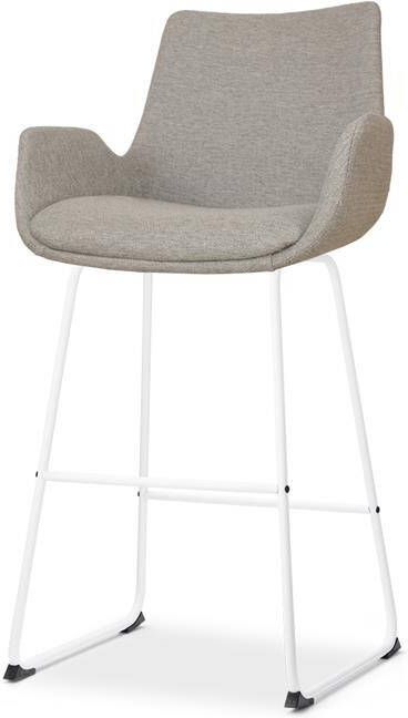 Nolon Nino-Eef Barkruk Warm Grijs met Armleuning Wit 65 cm