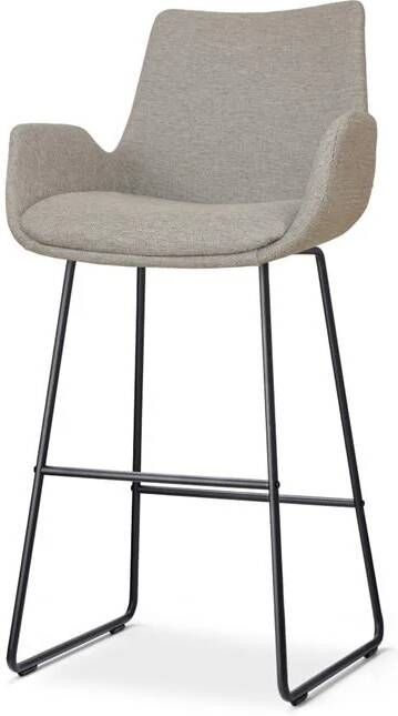 Nolon Nino-Eef Barkruk Warm Grijs met Armleuning Zwart 75 cm