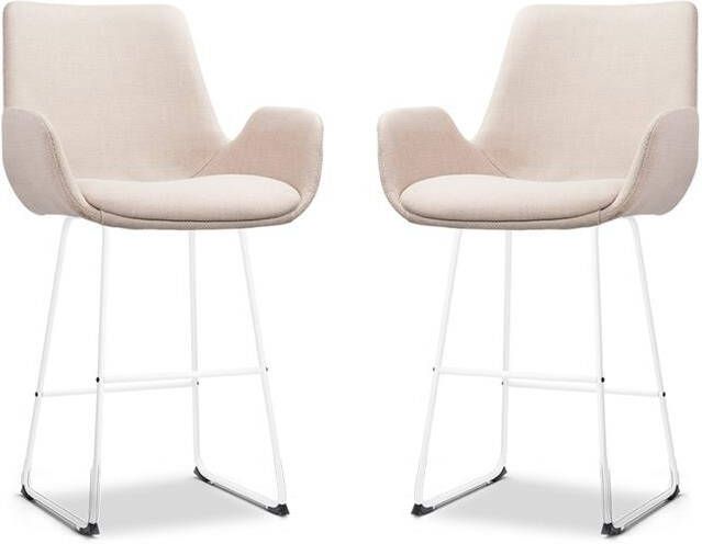 Nolon Nino-Eef Barkrukken Set van 2 Beige Wit 65 cm