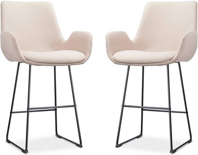 Nolon Nino-Eef Barkrukken Set van 2 Beige Zwart 65 cm