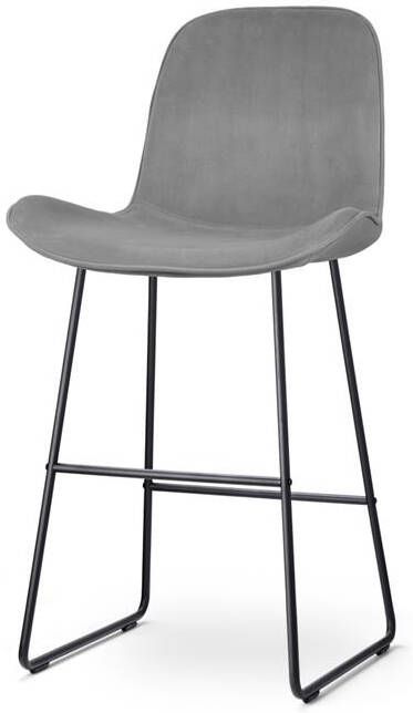 Nolon Nino-Fé Barkruk Grijs Velvet Zwart Onderstel 75 cm