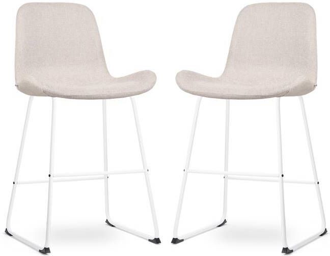 Nolon Nino-Fé Barkrukken Set van 2 Beige Wit 65 cm