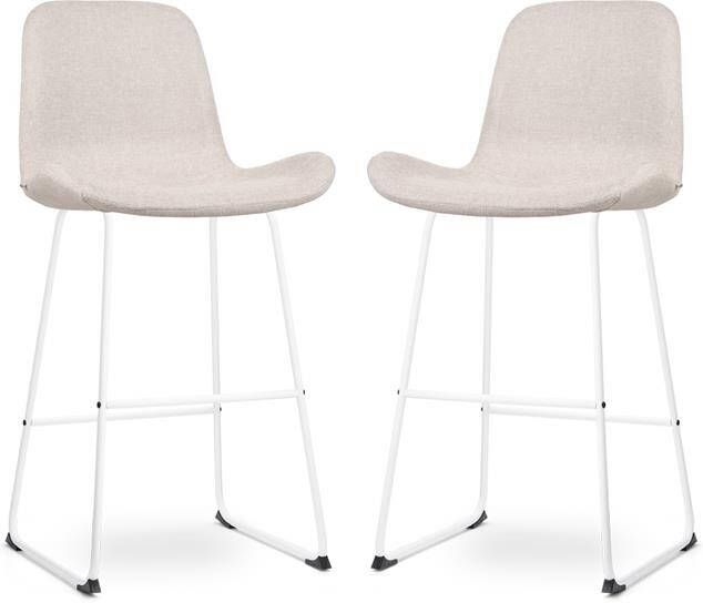 Nolon Nino-Fé Barkrukken Set van 2 Beige Wit 75 cm