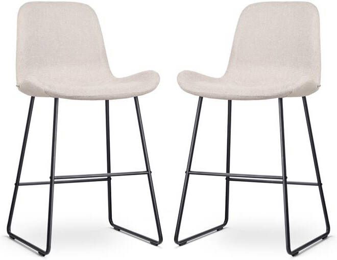 Nolon Nino-Fé Barkrukken Set van 2 Beige Zwart 65 cm