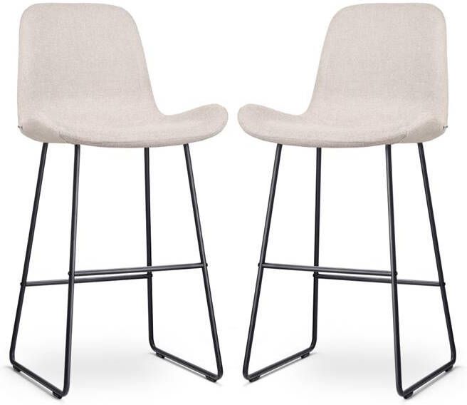 Nolon Nino-Fé Barkrukken Set van 2 Beige Zwart 75 cm