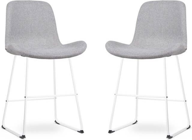 Nolon Nino-Fé Barkrukken Set van 2 Lichtgrijs Wit 65 cm