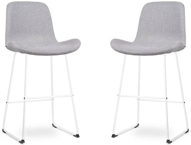 Nolon Nino-Fé Barkrukken Set van 2 Lichtgrijs Wit 75 cm