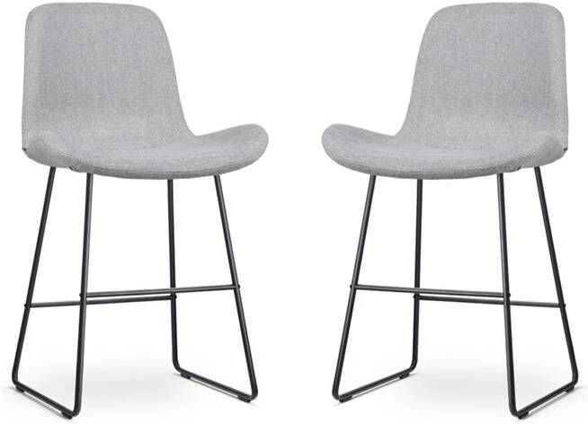 Nolon Nino-Fé Barkrukken Set van 2 Lichtgrijs Zwart 65 cm